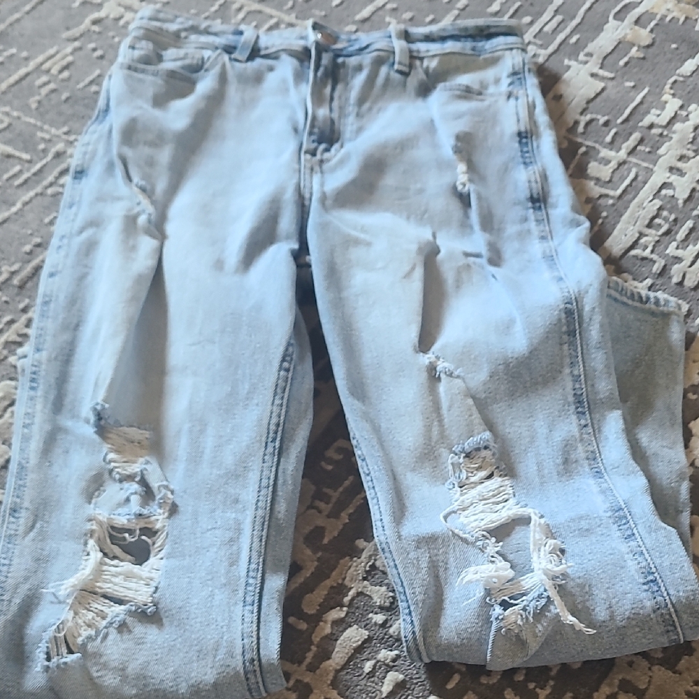 Hollister Light Blue Distressed Boyfriend Jeans